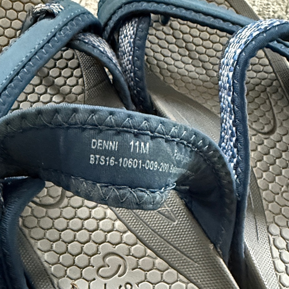 BareTraps Blue and Gray Adjustable Slide Sandals - Picture 3 of 3